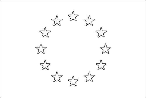 Contorno della bandiera Unione Europea (UE) da colorare