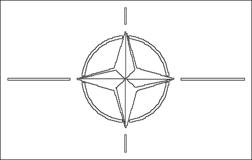 Contorno della bandiera NATO (Organizzazione del Trattato del Nord Atlantico) da colorare