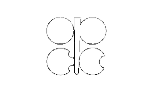 Contorno della bandiera OPEC (Organizzazione dei Paesi Esportatori di Petrolio) da colorare