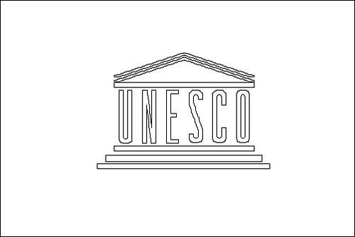 Contorno della bandiera UNESCO da colorare