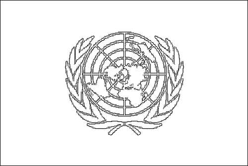 Contorno della bandiera Nazioni Unite (ONU) da colorare