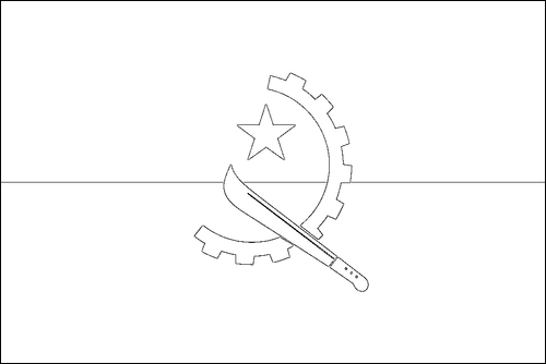 Contorno della bandiera Angola da colorare