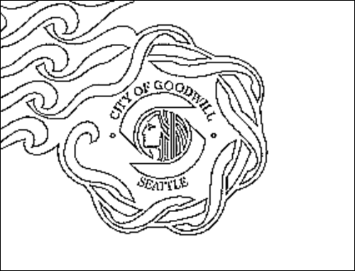 Contorno della bandiera Seattle da colorare