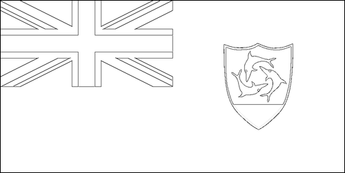 Contorno della bandiera Anguilla da colorare
