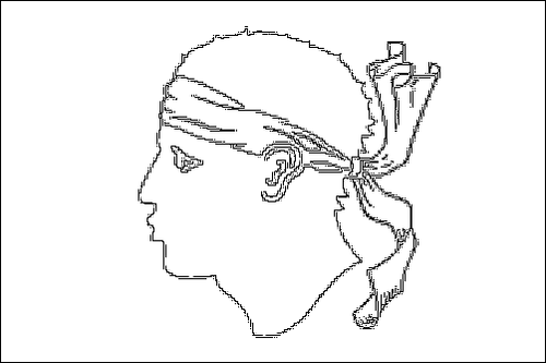 Contorno della bandiera Corsica da colorare