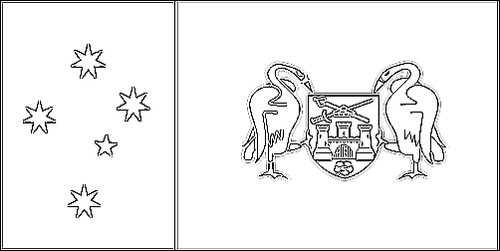 Contorno della bandiera Territorio della capitale australiana da colorare