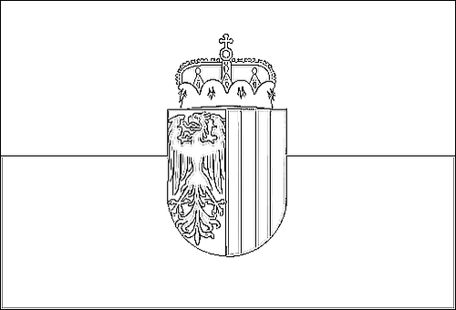 Contorno della bandiera Alta Austria (bandiera di servizio) da colorare
