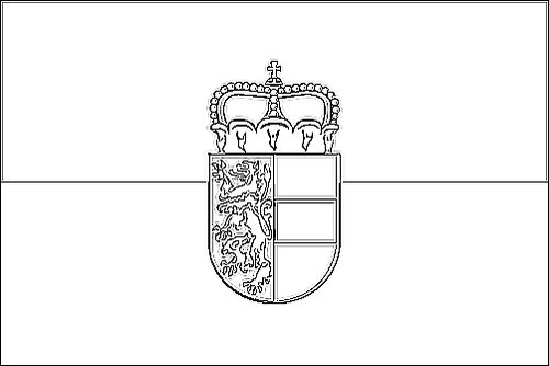 Contorno della bandiera Salisburgo (bandiera di servizio) da colorare