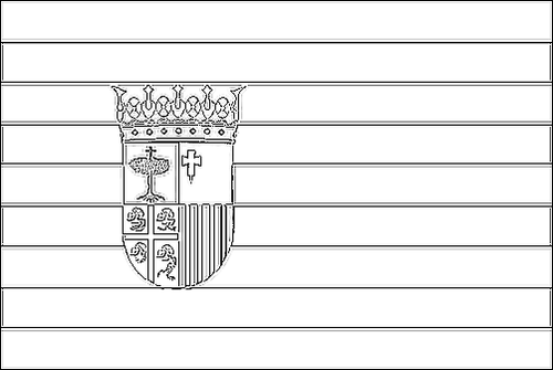 Contorno della bandiera Aragona da colorare