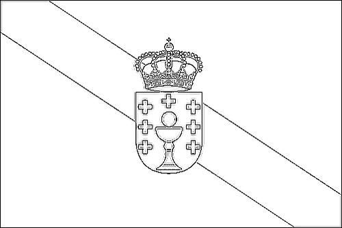 Contorno della bandiera Galizia da colorare
