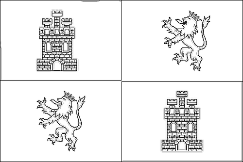 Contorno della bandiera Castiglia-León da colorare
