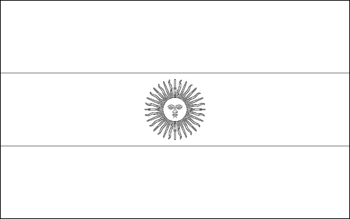Contorno della bandiera Argentina da colorare