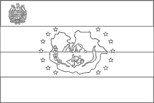 Contorno della bandiera Guárico da colorare