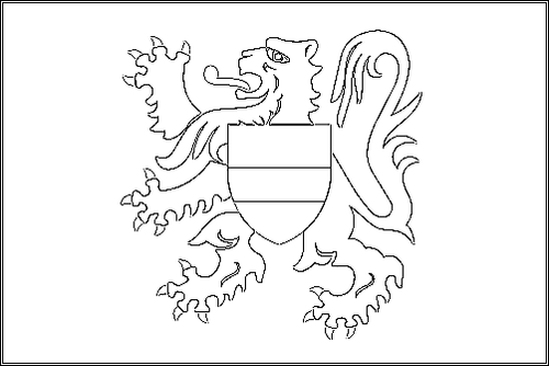 Contorno della bandiera Brabante fiammingo da colorare