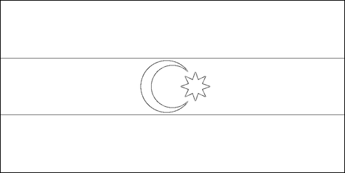 Contorno della bandiera Azerbaigian da colorare