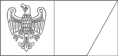 Contorno della bandiera Wielkopolska (Grande Polonia) da colorare