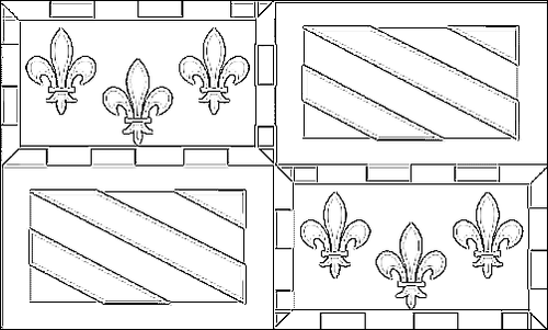 Contorno della bandiera Borgogna (Bourgogne) da colorare