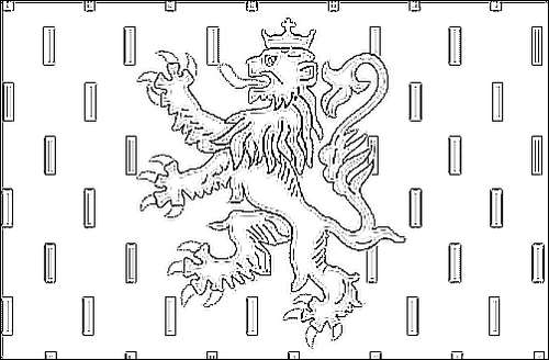 Contorno della bandiera Franca Contea da colorare