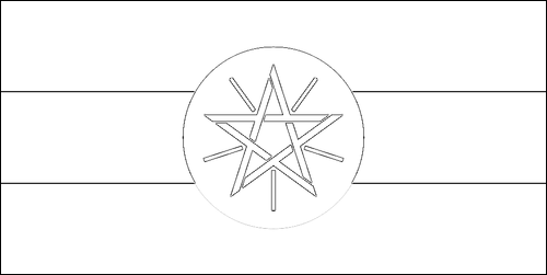 Contorno della bandiera Etiopia da colorare