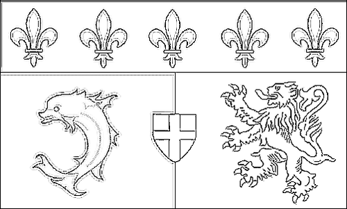 Contorno della bandiera Rodano-Alpi da colorare