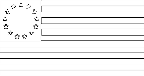 Contorno della bandiera Stati Confederati d'America (Betsy Ross) (1776-1795) da colorare