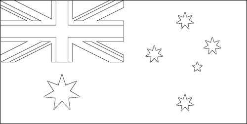 Contorno della bandiera Australia da colorare