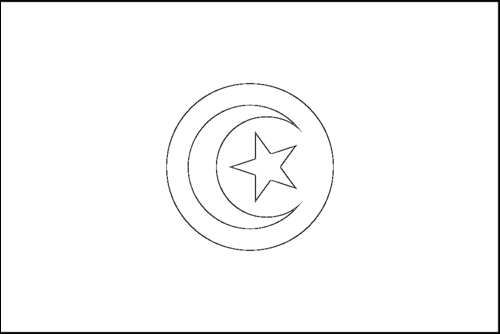 Contorno della bandiera Tunisia da colorare