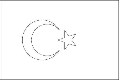 Contorno della bandiera Turchia da colorare