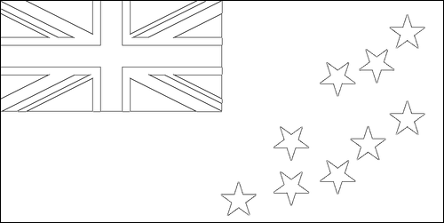 Contorno della bandiera Tuvalu da colorare