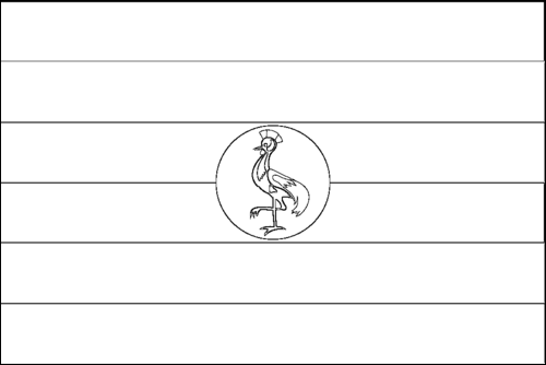 Contorno della bandiera Uganda da colorare