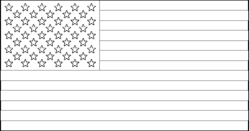 Contorno della bandiera Stati Uniti d'America (USA) da colorare