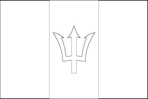 Contorno della bandiera Barbados da colorare