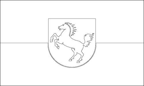 Contorno della bandiera Stoccarda da colorare