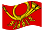 Deutsche Bundespost (bandiera di servizio dal 1950 al 1994)-Bandiera sventolante