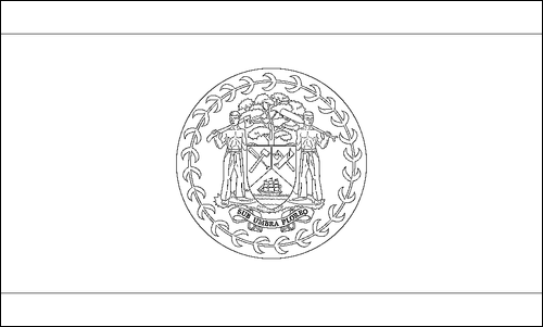 Contorno della bandiera Belize da colorare